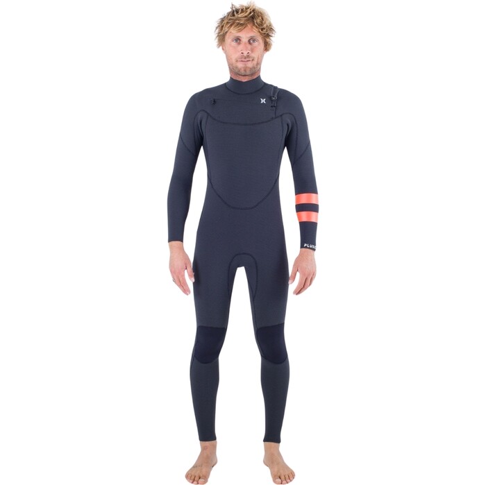 2024 Hurley Mens Plus 5/3mm Chest Zip Wetsuit MFS0012504 - Black / Graphite